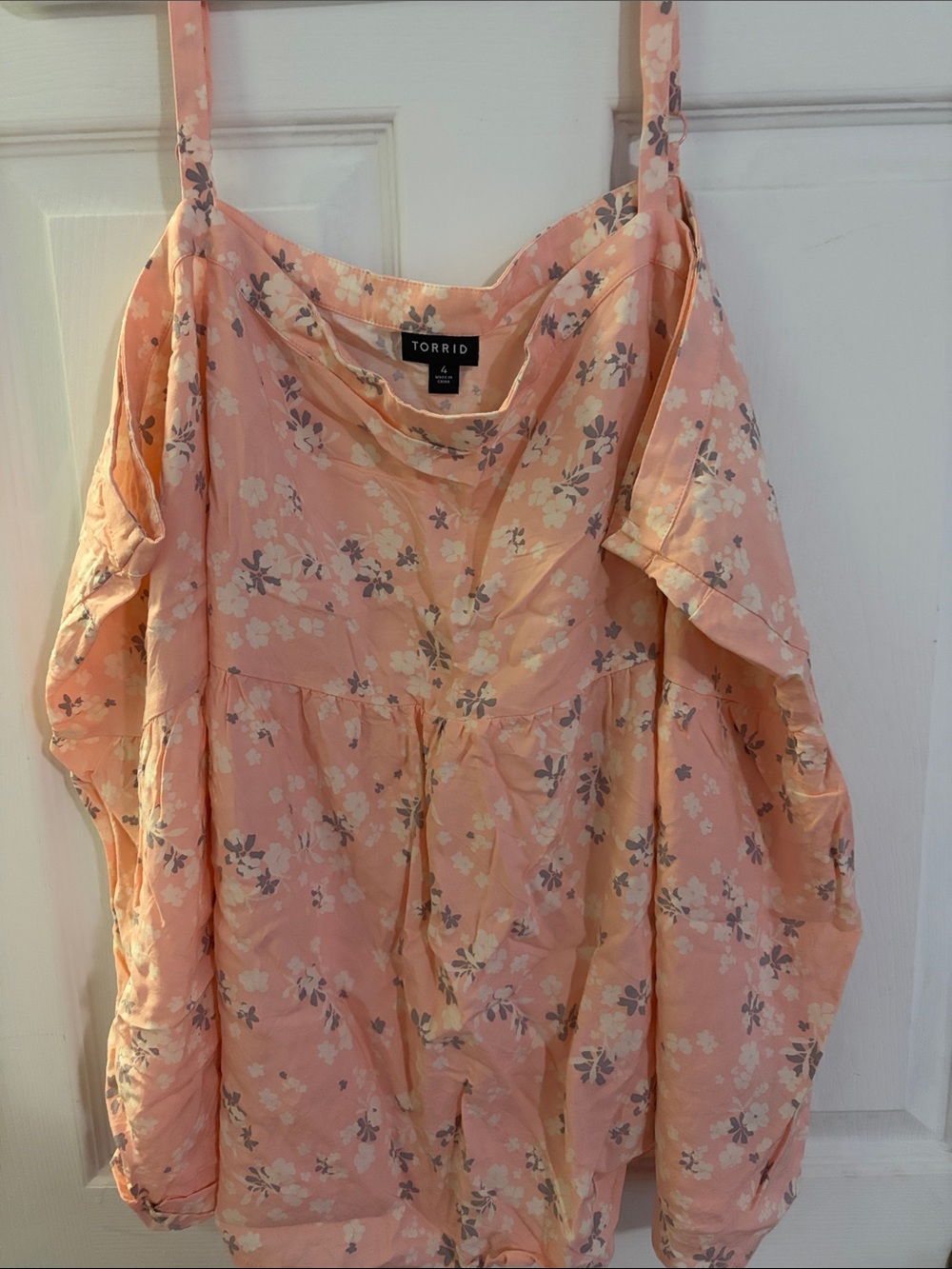 torrid Peach Floral Cold-Shoulder Camisole